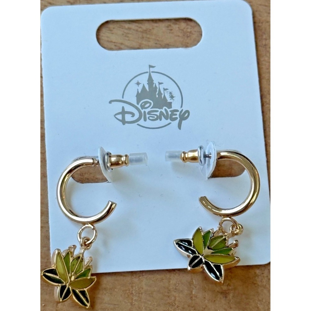 2026 Disney Parks Princess Tiana Flower Dangle Earrings Jewelry